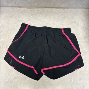 Under Armour Women’s Black Running Shorts Pink Trim Size XS - New without Tag